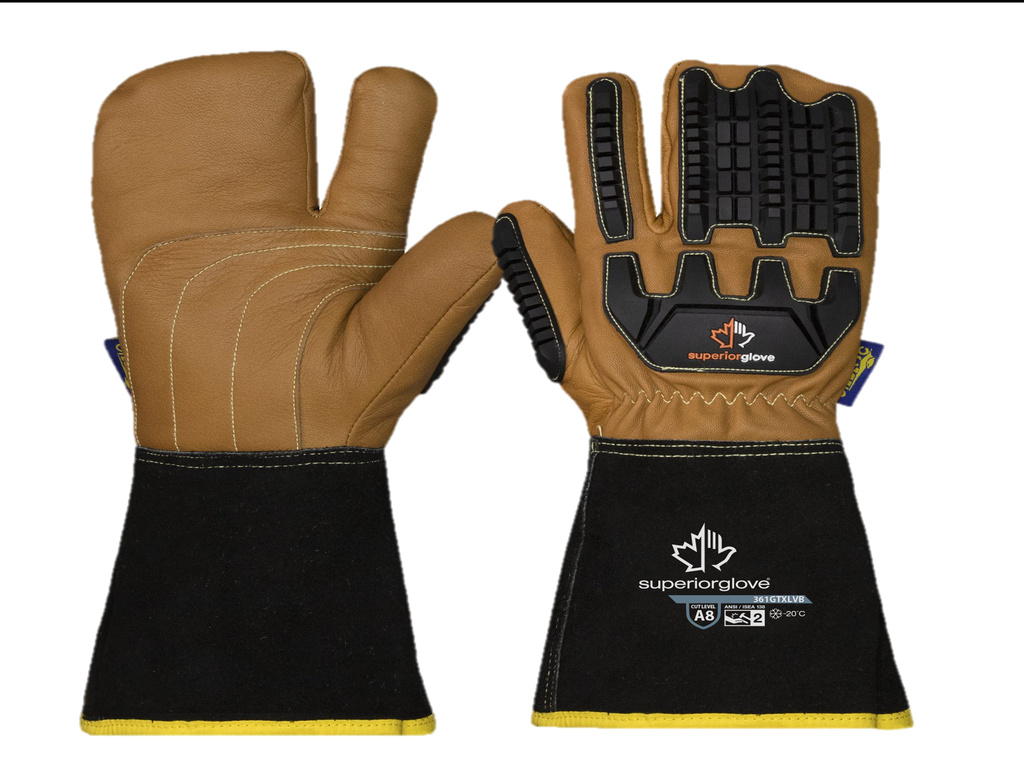 Superior Glove® 361GTXLVB Endura® Impact-Resistant Thinsulate Extreme Cut-Resistant Leather Winter Mitts